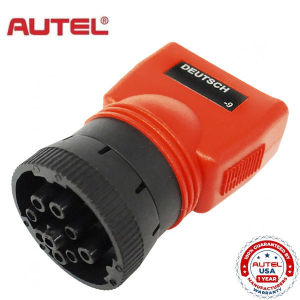 Autel - Deutsch 9-pin Adapter for use with Autel Diagnostic Machines - Works with MS906CV, MS908CV and MS909CV