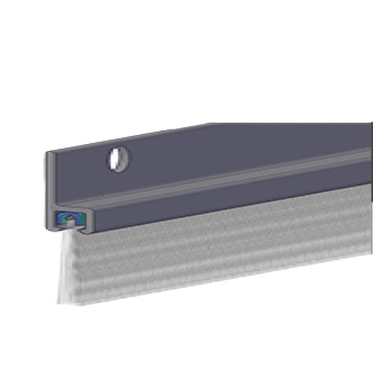 Cal-Royal - Brush Weatherstrip - Nylon Brush - 48" - Fire Rated - Aluminum - Black