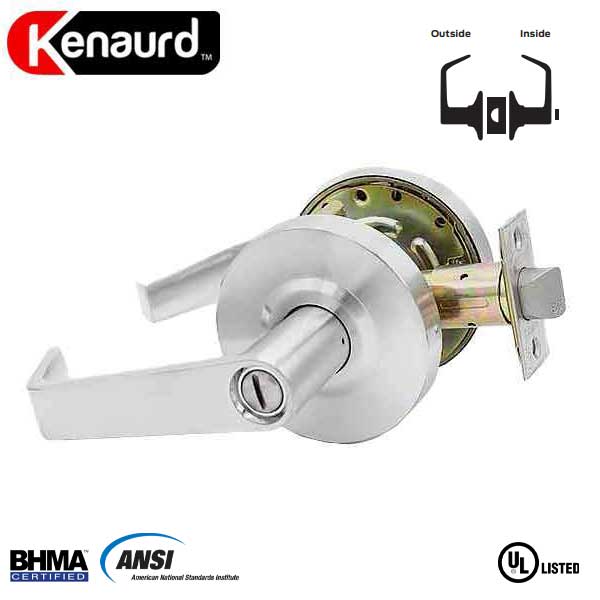 Commercial Lever Handle - 2-3/4” Standard Backset - Satin Chrome - Privacy - Grade 2 - UHS Hardware