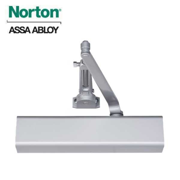 Norton - 8501H - Tri-Packed Manual Door Closer - Full Cover - Hold Open - Adjustable Arm - Sizes 1-6 - Satin Aluminum - Grade 1 - UHS Hardware