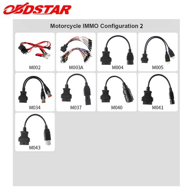 OBDStar - MOTO IMMO Kit - Motorcycle Adapter Set For KeyMaster and X300 Devices - Configuration 2 - FREE MOTO IMMO Software Function - UHS Hardware