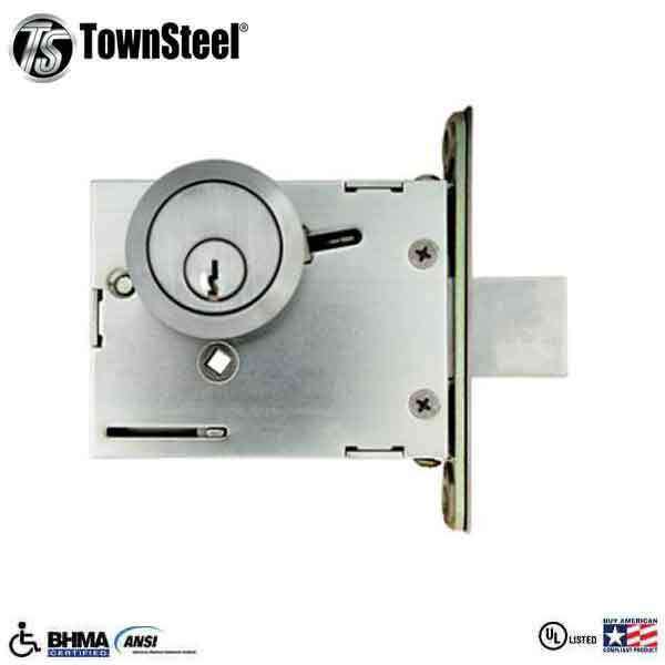 TownSteel - DBM16 - Commercial Mortise Deadbolt - Double Cylinder - 2-3/4 " Backset - Satin Chrome - Grade 1 - UHS Hardware