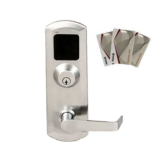 TownSteel - XRF4000 - RFID Reader - Exit Device Trim for ED5500/ED5500F - Trim Only w/ Key Override - Satin Chrome - Classroom - UHS Hardware