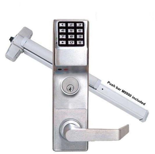 Trilogy ETDLS1G Keypad Digital Lock w/ Panic Exit Bar M9900 / w/ Audit Trail / 26D (Alarm Lock) - UHS Hardware