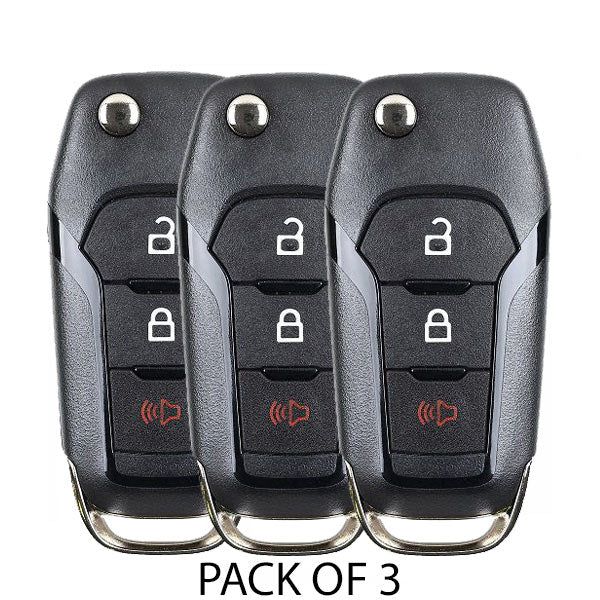 3 x 2015-2020 Ford / 3-Button Flip Key / PN: 164-R8130 / N5F-A08TAA (OEM) (Pack of 3) - UHS Hardware