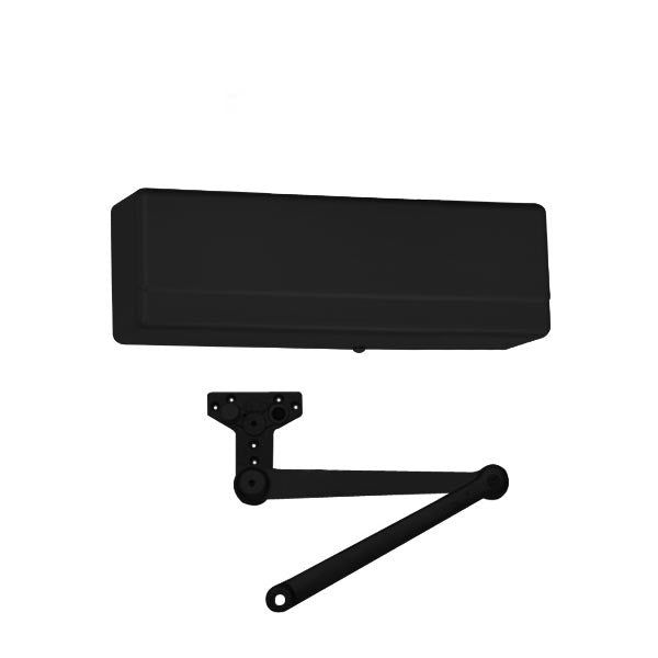 Sargent - 281 - Powerglide Cast Iron Door Closer w/ PS - Heavy Duty Parallel Arm w/ Positive Stop - BSP - Black Suede Powder Coat - Grade 1 - UHS Hardware