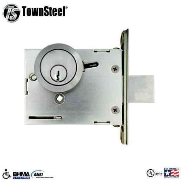 TownSteel - DBM17 - Commercial Mortise Deadbolt - Single Cylinder - 2-3/4 " Backset - Satin Chrome - Grade 1 - UHS Hardware