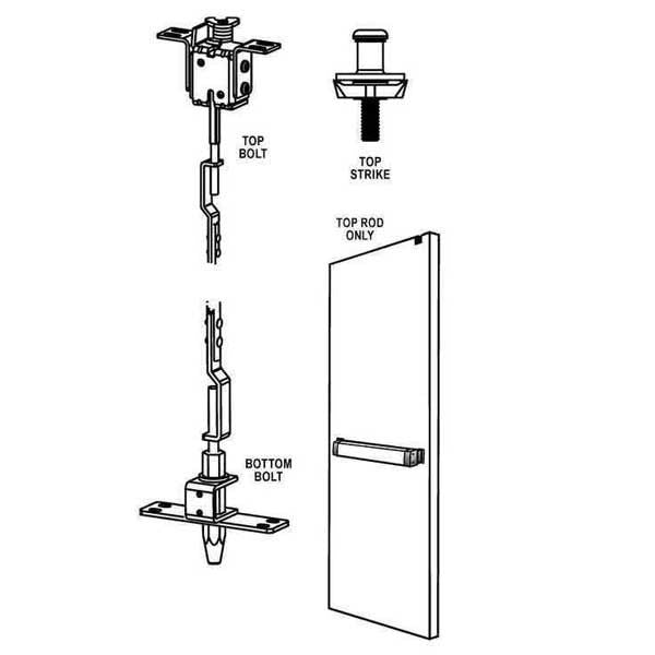 Adams Rite - 8622 - Narrow Stile - Concealed Vertical Rod Exit Device - 36" - Anodized Dark Bronze - UHS Hardware