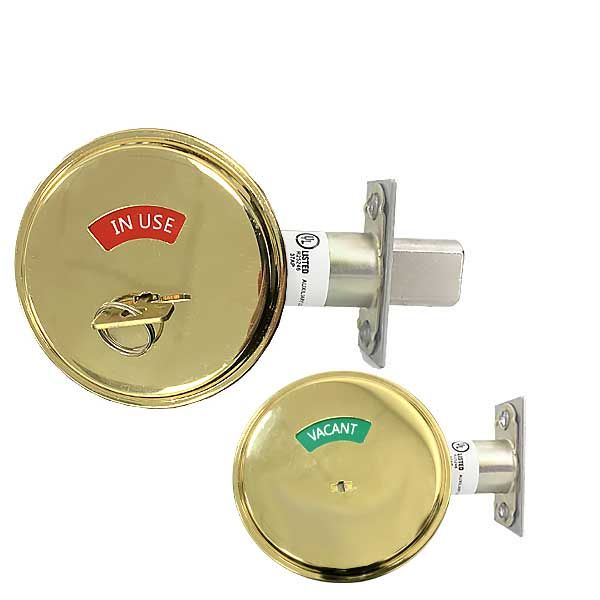 Premium Commercial Privacy Indicator Deadbolt – US3 – Polished Brass – Grade 2 - UHS Hardware