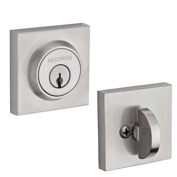 Baldwin Reserve - SC.CSD - Contemporary Square Deadbolt - Singl Cyl - 150 - Satin Nickel - Grade 2 - UHS Hardware