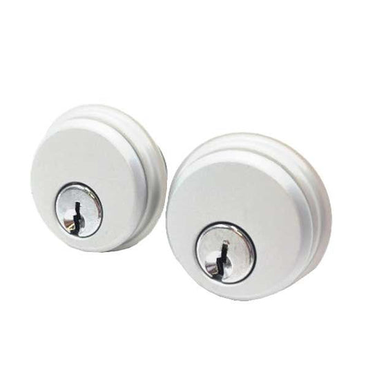 ZINC Mortise Cylinder - 1" - Aluminum Finish - SC1 - 2-Pack - Keyed Alike - UHS Hardware