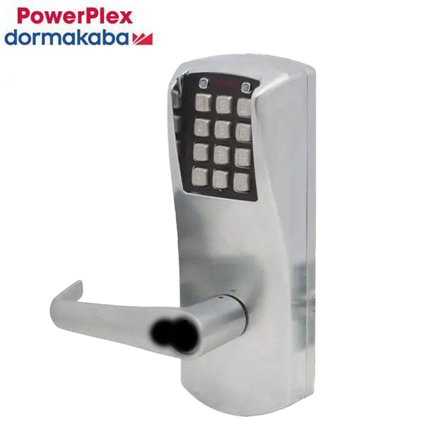 PowerPlex - P2031B - Electronic Self Powered Pushbutton Lever Lock - SFIC - 2¾" Backset - Satin Chrome - Grade 1 - UHS Hardware