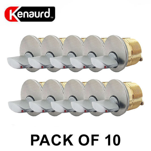 10 x Premium Thumb-Turn Mortise Cylinder - 1-1/8" - 26D - Satin Chrome (Pack of 10) - UHS Hardware