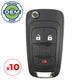 10 x 2010-2019 GMC / 3-Button Flip Key / PN: 5913596 / OHT01060512 (OEM Recase)