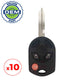 10 x 2011-2012 Ford Edge Fusion F-Series / 3-Button Remote Head Key / PN: 164-R7043 / OUCD6000022 / Chip 80 bit(OEM Recase)