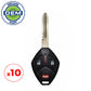 10 x 2006-2008 Mitsubishi Endeavor / 3-Button Remote Head Key / PN: MN141383 / OUCG8D-620M-A (OEM Recase)