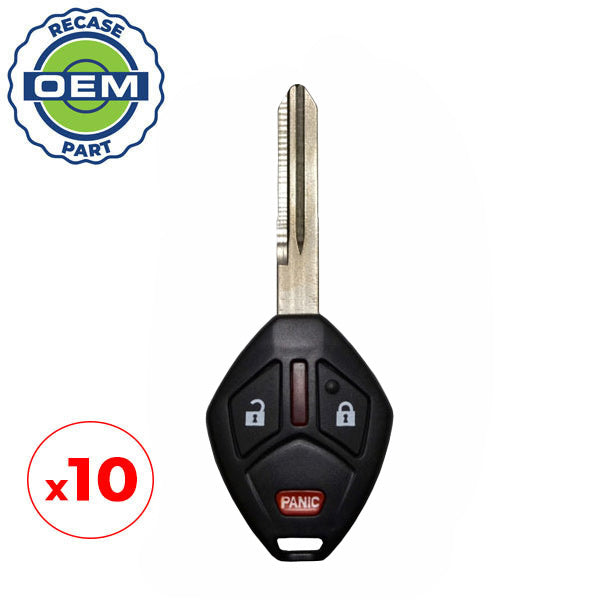 10 x 2006-2008 Mitsubishi Endeavor / 3-Button Remote Head Key / PN: MN141383 / OUCG8D-620M-A (OEM Recase)