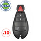 10 x 2008-2013 Jeep / 4-Button Fobik / PN: 68066848AE / IYZ-C01C (OEM Recase)