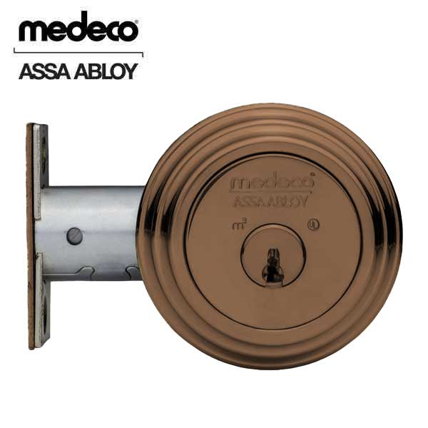 Medeco - Maxum Commercial Deadbolt - M3 - Single Cylinder - Pinned 6-Pin - 2-3/8" Backset - 24 - Dark Bronze - DLT Keyway - UHS Hardware
