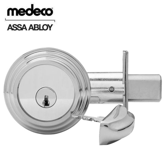Medeco - 11TR535 - Maxum Residential - M3 - Captive Deadbolt - 2 3/8" Backset Round Front Bolt - 26 - Satin Chrome - DLQ Keyway - Grade 1 - UHS Hardware