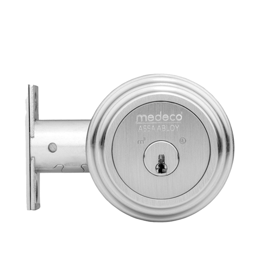 Medeco - 11TR535 - Maxum Residential - M3 - Captive Deadbolt - 2 3/8" Backset Round Front Bolt - 26 - Satin Chrome - DLQ Keyway - Grade 1 - UHS Hardware