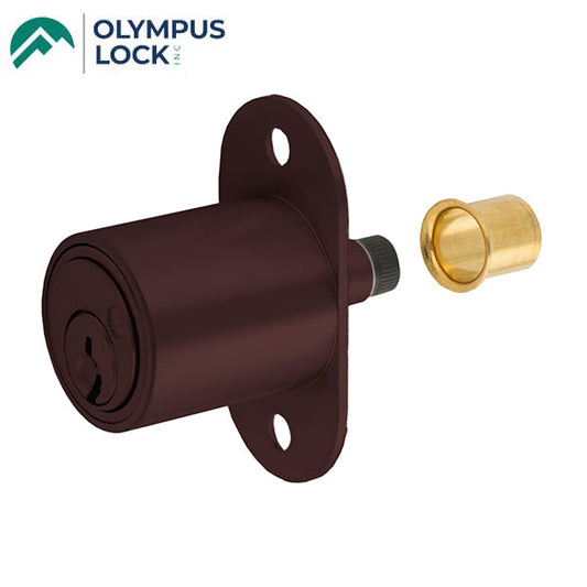 Olympus - 400SD - Sliding Door Plunger Lock - Oil Rubbed Bronze - 7/8" Material Thickness - Optional Keying - Grade 1 - UHS Hardware