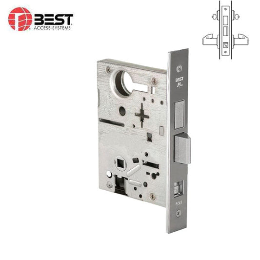 BEST - 45HCAS626 - Mortise Lock - Storeroom - Double Keyed - Deadbolt - Lockbody Only - 626 - Satin Chrome - Field Reversible - Fire Rated - Grade 1