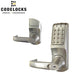 Code Locks - CL5210 - Electronic Door Lock - 2 3/4" Backset - Tubular Latchbolt  - Brushed Steel - Optional Cylinder Prep - Fire Rated - Grade 2 - UHS Hardware