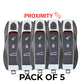 5 x 2010-2017 Porsche / 3-Button Smart Key / KR55WK50138 / Porsche Entry System / 315 MHz (AFTERMARKET) (Pack of 5)