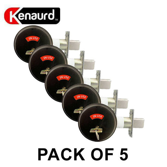 5 x Premium Commercial Privacy Indicator Deadbolt – 10B – Oil Rubbed Bronze – Grade 2 (Pack of 5)