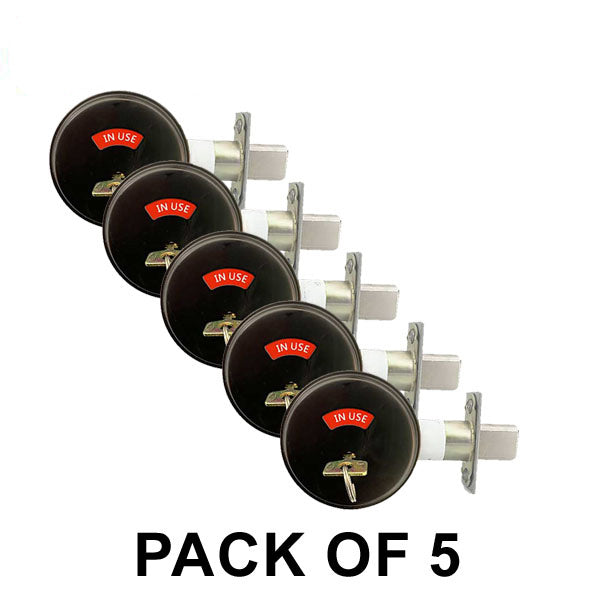 5 x Premium Commercial Privacy Indicator Deadbolt – 10B – Oil Rubbed Bronze – Grade 2 (Pack of 5)