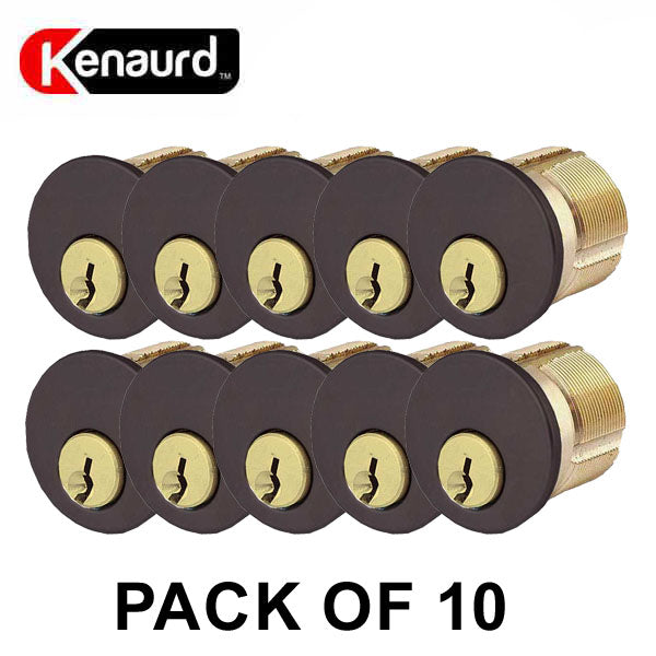 10 x Premium Mortise Cylinder - 1" - 10B - Oil Rubbed Bronze / Black - (SC1) (Pack of 10) - UHS Hardware