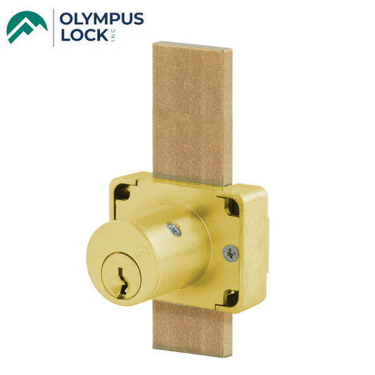 Olympus - 600DW - Drawer Deadbolt Lock - CCL R1 - Optional Cylinder Length - Long Bolt - Satin Brass - Optional Keying - Grade 1 - UHS Hardware