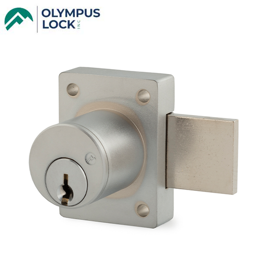 Olympus - 700S - Cabinet Door Deadbolt Lock - Key Retaining - S Series Schlage C Keyway - Optional Cylinder Length - Satin Chrome - Optional Keying - Optional Handing - Grade 1 - UHS Hardware