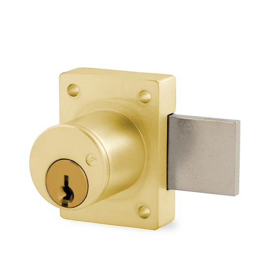 Olympus - 700S - Cabinet Door Deadbolt Lock - Key Retaining - S Series Schlage C Keyway - Optional Cylinder Length - Polished Brass - Optional Keying - Optional Handing - Grade 1 - UHS Hardware