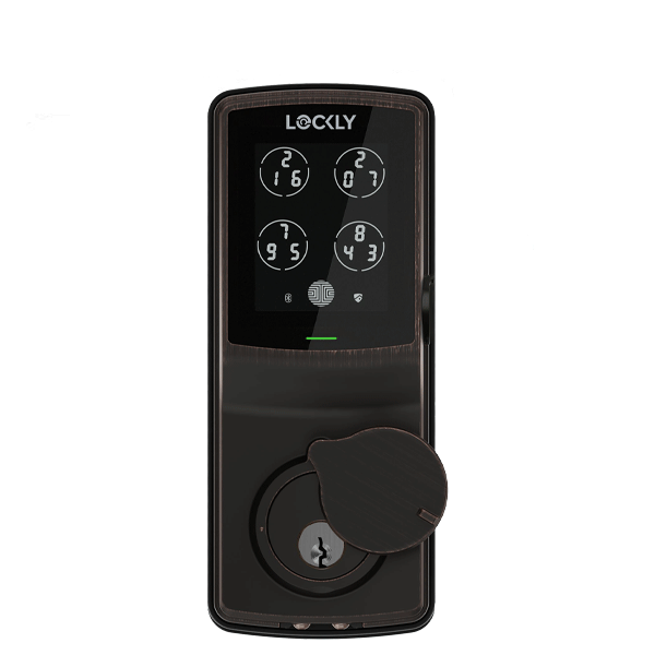 Lockly - PGD728FVB - Secure PLUS Fingerprint Biometric Electronic Deadbolt - Keypad - Bluetooth App Controlled - Venetian Bronze