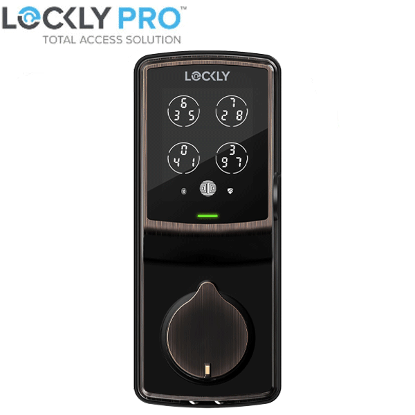 Lockly- PGD728WVB- Secure PRO Wi-Fi -Bluetooth App Controlled- Fingerprint Biometric Electronic Deadbolt-Includes Wi-Fi Hub- Venetian Bronze