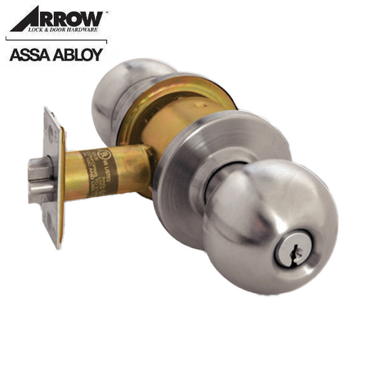 Arrow - RK Series Deadbolt - 2 3/8" Backset - Satin Stainless Steel - Entrance - Keyed Different - Grade 2 - UHS Hardware