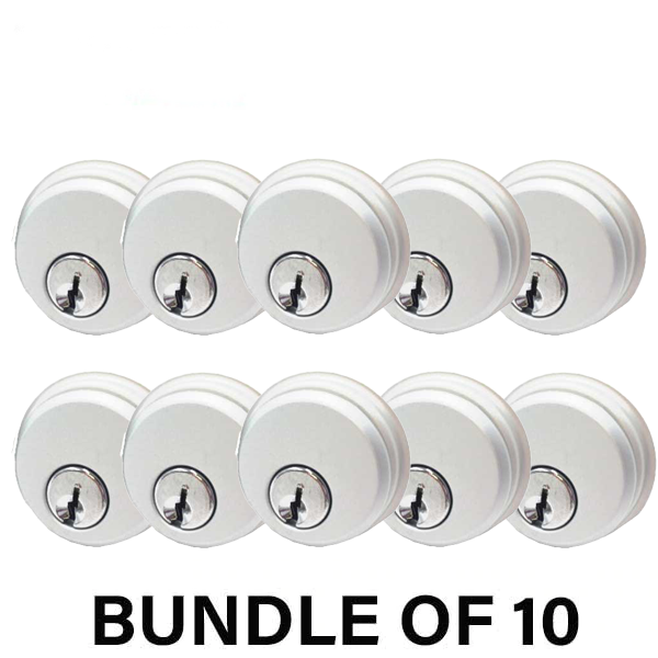 ZINC Mortise Cylinder - 1" - Aluminum Finish - SC1  - Keyed Alike (2 Packs) (BUNDLE OF 10) - UHS Hardware