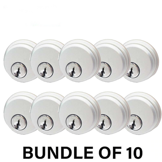 ZINC Mortise Cylinder - 1" - Aluminum Finish - SC1  - Keyed Alike (2 Packs) (BUNDLE OF 10) - UHS Hardware