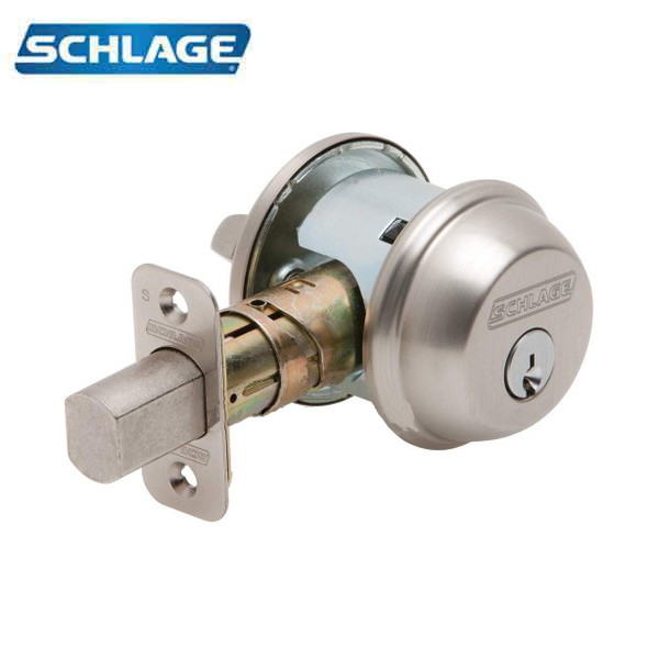 Schlage - B60 - Single Cylinder Deadbolt - Entrance - Satin Nickel - Schlage "C" Keyway - Keyed Different - Grade 2 - UHS Hardware