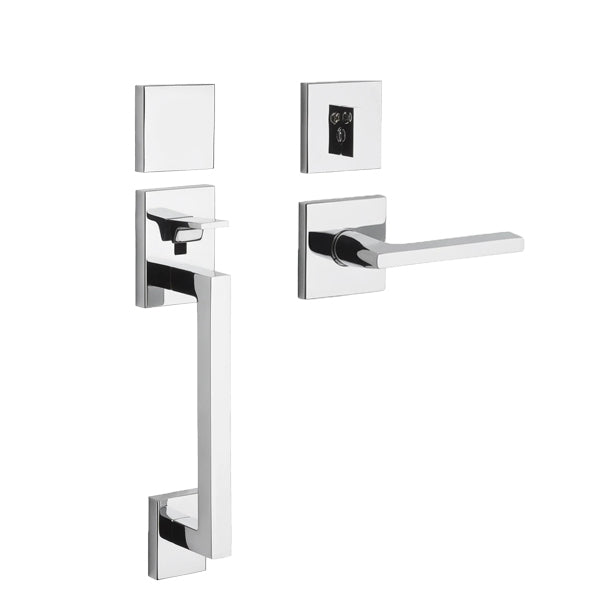 Baldwin - Estate Minneapolis - 3/4 Escutcheon Handleset - Dummy Set - Left Handed - Bright Chrome - Grade 2