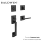 Baldwin Reserve - La Jolla Contemporary Lever Handleset - Full Dummy - Square Rose - 190 - Satin Black - Grade 2 - Optional Handing - UHS Hardware