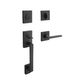 Baldwin Reserve - La Jolla Contemporary Lever Handleset - Full Dummy - Square Rose - 190 - Satin Black - Grade 2 - Optional Handing - UHS Hardware