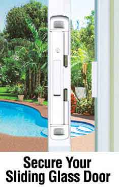 CAL Double Bolt Lock - Sliding Glass Door Lock - White Finish - UHS Hardware