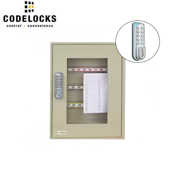 CodeLocks - Key Secure View Hook Key Cabinet w/ KL1200 - Portable - IP54 - Heavy Duty - Keyless Access - Private & Public Function - Master & User - Optional Cabinet Size - UHS Hardware