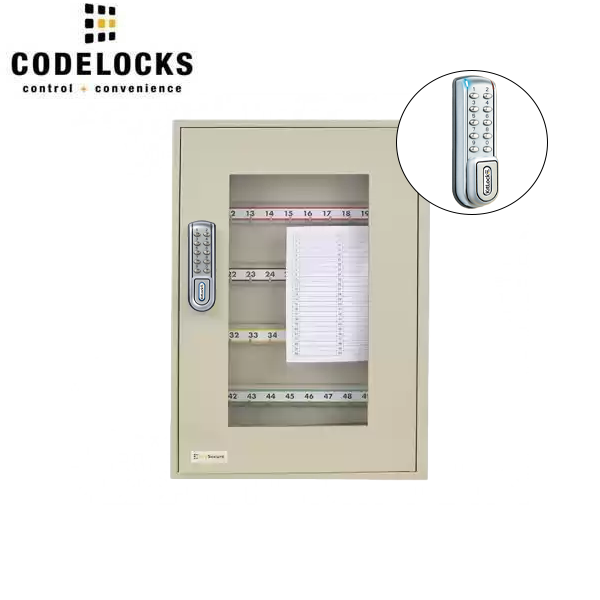 CodeLocks - Key Secure View Hook Key Cabinet w/ KL1200 - Portable - IP54 - Heavy Duty - Keyless Access - Private & Public Function - Master & User - Optional Cabinet Size - UHS Hardware