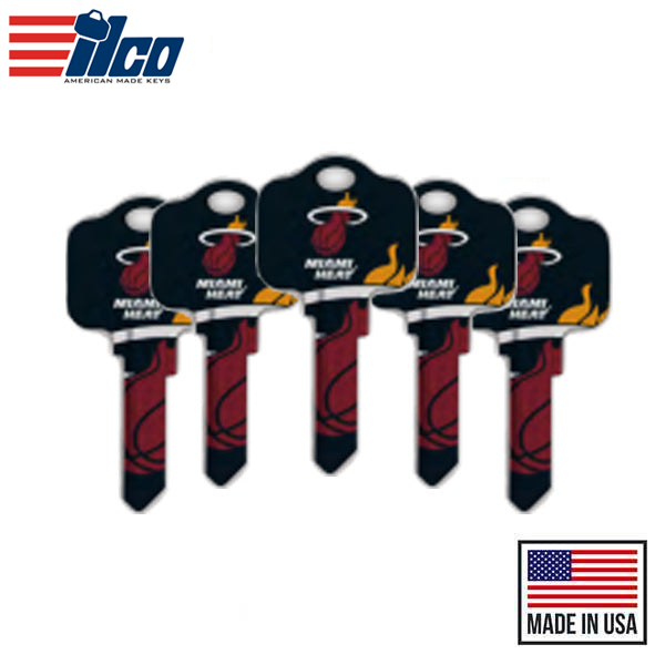 Ilco - NBA TeamKeys - Key Blank - Miami Heat - KW1 (5 Pack)