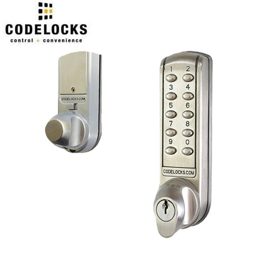 Code Locks - CL2255 - Electronic Door Lock - Dual Backset Latch 2 3/8" - 2 3/4" - Electronic Tubular Mortise Latch - Brushed Steel - UHS Hardware