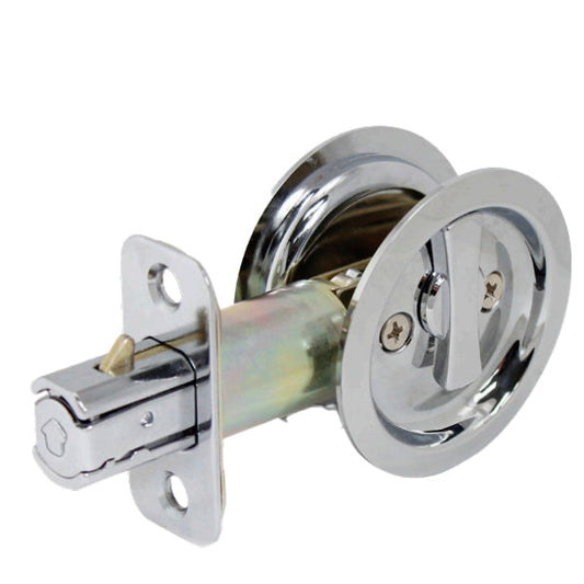 Cal-Royal - 20SDLR - Privacy Sliding Door Lock - 2 3/4" Backset - 1 3/4" Door Thickness - Satin Chrome